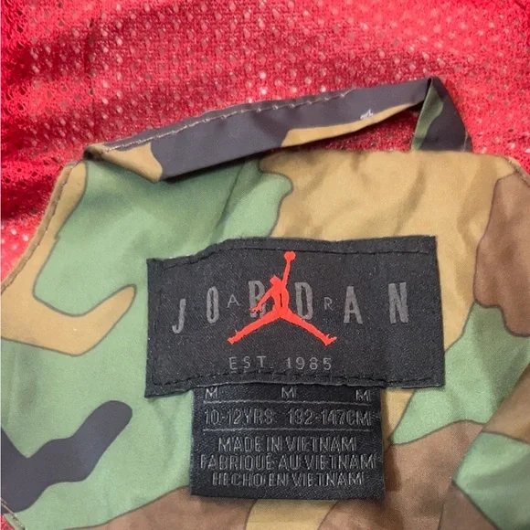Jordan Kid’s Jumpman Camo Full Zip Hooded Windbreaker Size Medium (10-12) - Picture 4 of 8